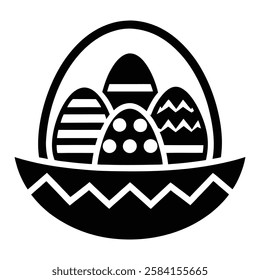 Easter egg hunt vector icon.