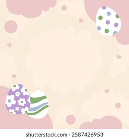 Easter Egg Hunting Square Frame Border Background 