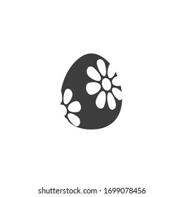 Easter egg icon black isolated