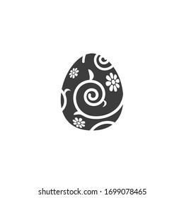 Easter egg icon black isolated