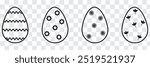 Easter Egg Icon Black Line. Easter Egg Vector with stroke. Set of black and white eggs.