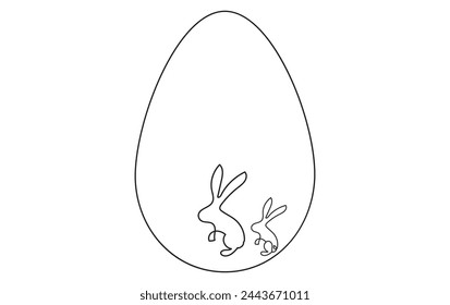 Easter Egg Icon Black Line | Painted Eggs Illustration | Happy Easter Hunt Symbol | Holiday Logo | April 