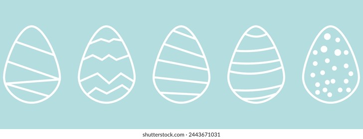Easter Egg Icon Black Line | Painted Eggs Illustration | Happy Easter Hunt Symbol | Holiday Logo | April 