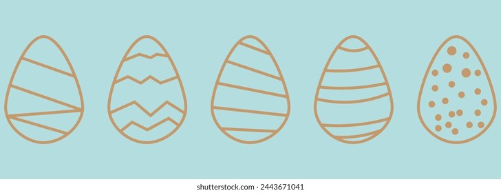 Easter Egg Icon Black Line | Painted Eggs Illustration | Happy Easter Hunt Symbol | Holiday Logo | April 