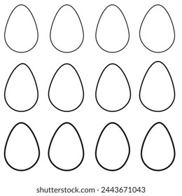 Easter Egg Icon Black Line | Painted Eggs Illustration | Happy Easter Hunt Symbol | Holiday Logo | April 