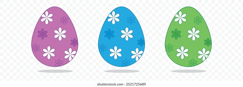 Easter Egg Icon Black |Painted Eggs Illustration |Happy Easter Hunt Symbol |Holiday Logo |April Spring Sign| Isolated |Variations