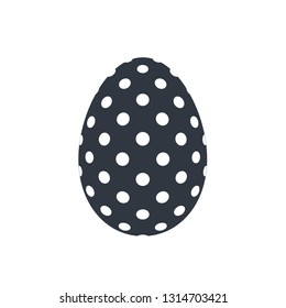 Easter egg icon. Black egg sign, isolated white background. Simple design, decoration Happy Easter. Holiday decorative element. Cute pattern ornament celebration. Spring symbol Vector illustration