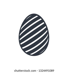 Easter egg icon. Black egg sign, isolated white background. Simple design, decoration Happy Easter. Holiday decorative element. Cute pattern ornament celebration. Spring symbol Vector illustration