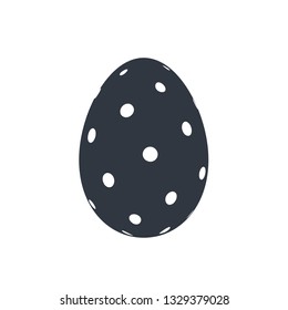 Easter egg icon. Black egg sign, isolated white background. Simple design, decoration Happy Easter. Holiday decorative element. Cute pattern ornament celebration. Spring symbol Vector illustration
