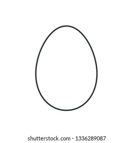 Easter egg icon. Black egg sign, isolated white background. Simple design, decoration Happy Easter. Holiday decorative element. Cute pattern ornament celebration. Spring symbol Vector illustration