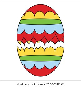 easter egg icon filll line vector illustration