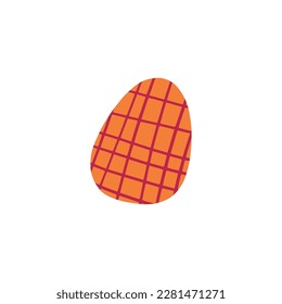 Easter egg icon in flat cartoon style - vector illustration