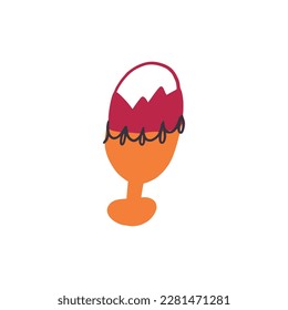 Easter egg icon in flat cartoon style - vector illustration