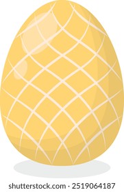 Easter Egg Icon with Flat Cartoon Design. Vector Illustration Isolated on White Background