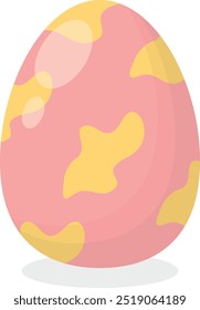 Easter Egg Icon with Flat Cartoon Design. Vector Illustration Isolated on White Background