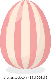 Easter Egg Icon with Flat Cartoon Design. Vector Illustration Isolated on White Background