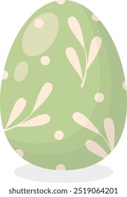 Easter Egg Icon with Flat Cartoon Design. Vector Illustration Isolated on White Background