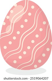 Easter Egg Icon with Flat Cartoon Design. Vector Illustration Isolated on White Background