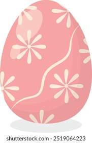 Easter Egg Icon with Flat Cartoon Design. Vector Illustration Isolated on White Background