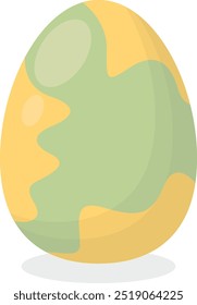 Easter Egg Icon with Flat Cartoon Design. Vector Illustration Isolated on White Background