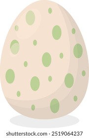 Easter Egg Icon with Flat Cartoon Design. Vector Illustration Isolated on White Background