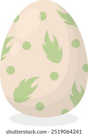 Easter Egg Icon with Flat Cartoon Design. Vector Illustration Isolated on White Background
