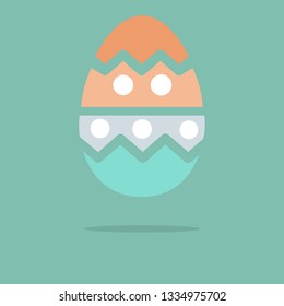 Easter Egg Icon. Flat Icon design. Vector icon illustration