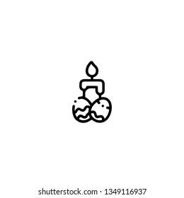 Easter egg icon, flat design line art thin style. Easter Day vector illustration