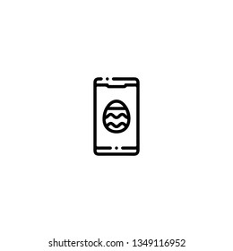 Easter egg icon, flat design line art thin style. Easter Day vector illustration