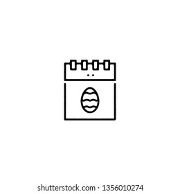 Easter egg icon, flat design line art thin style. Easter Day vector illustration
