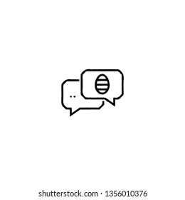 Easter egg icon, flat design line art thin style. Easter Day vector illustration