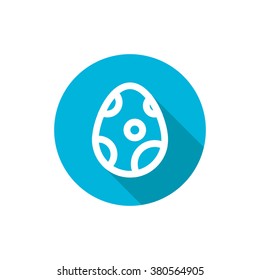 Easter egg icon in a flat design with long shadow isolated vector