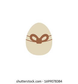 Easter egg icon flat over white