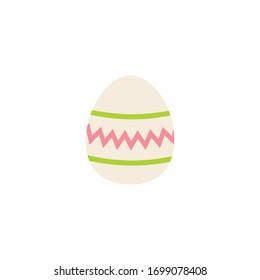 Easter egg icon flat over white