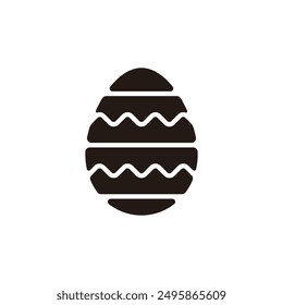 Easter egg icon. Flat silhouette version.