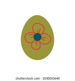 Easter egg icon in flat style. Vector illustration