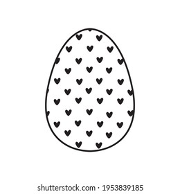 Easter egg icon with glint, flat black silhouette on white background