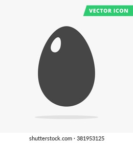Easter egg icon with glint, simple easter egg traditional symbol vector sign, flat black silhouette on white background