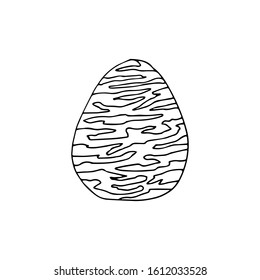 Easter egg icon in hand drawn style. Vector illustration. Perfect for card, print, coloring book pages.