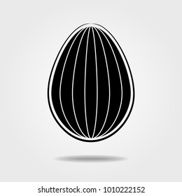Easter egg icon isolated on white background.