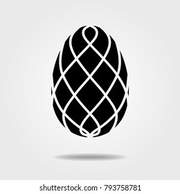 Easter egg icon isolated on white background.