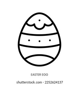 easter egg icon. Line Art Style Design Isolated On White Background