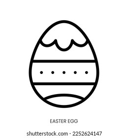 easter egg icon. Line Art Style Design Isolated On White Background