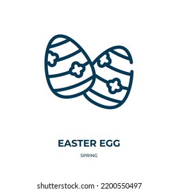 Easter egg icon. Linear vector illustration from spring collection. Outline easter egg icon vector. Thin line symbol for use on web and mobile apps, logo, print media.