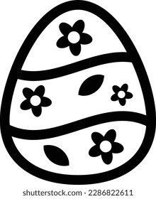 Easter egg icon new happy religion with expanded stroke