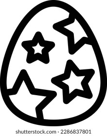 Easter egg icon new happy religion with expanded stroke