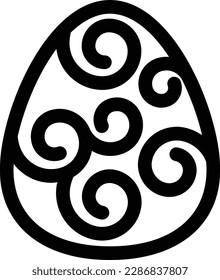 Icono de huevo de Pascua nueva religión feliz con derrame cerebral expandido
