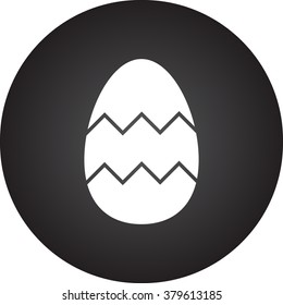 Easter egg icon on colorful round background