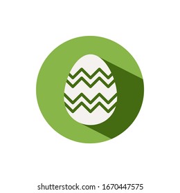 Easter egg. Icon on a green circle. Spring vector illustration