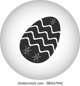 Easter egg icon on grey round background